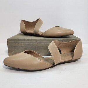 Anne Klein Ostara Almond Toe Flats Beige/Tan Women's Size 9